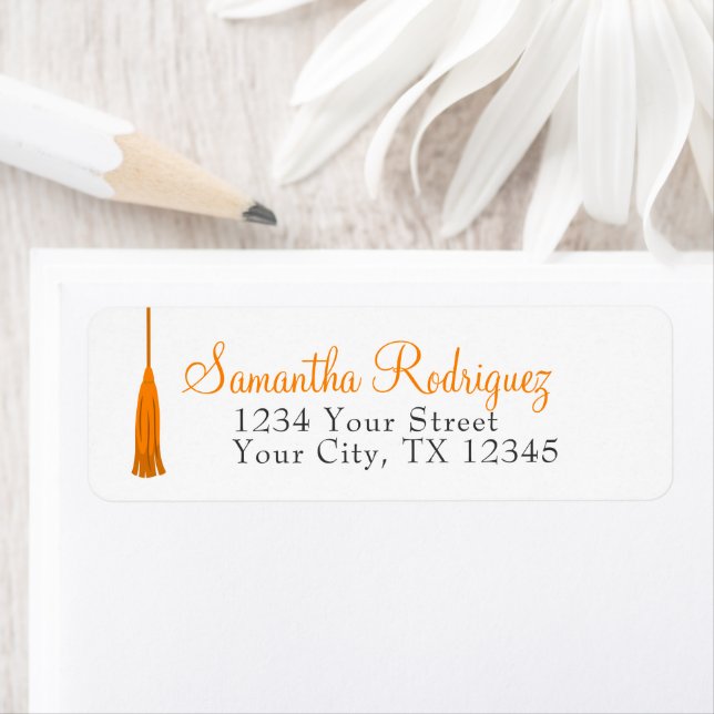 Orange Tassel Graduation Label (Insitu)