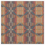 Orange Taupe Brown Red Teal Blue Ethnic Look Fabric