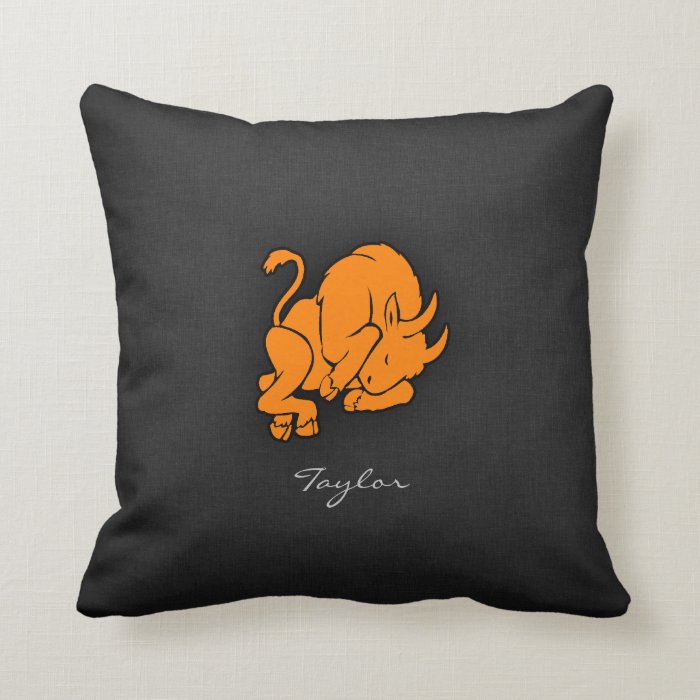 Orange Taurus Pillows