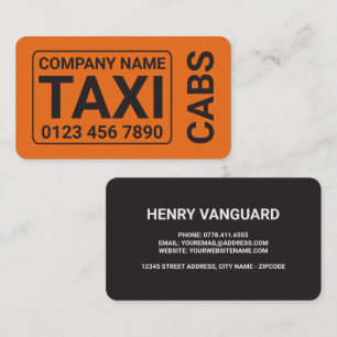 Orange Taxi Cab Business Card