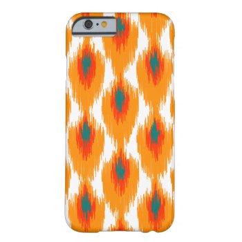 Orange Teal Abstract Tribal Ikat Diamond Pattern Barely There Iphone 6 Case by SharonaCreations at Zazzle