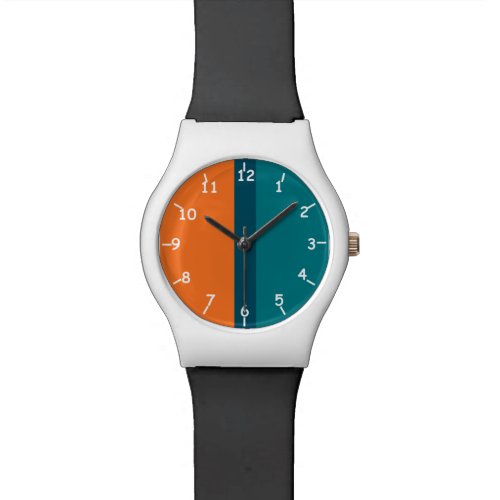 Orange Teal and Aqua Wristwatch