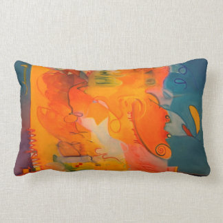 Orange Teal Blue Purple Throw Pillow