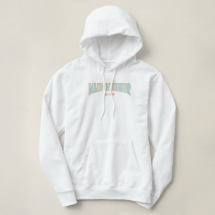 Orange + Teal Faux Glitter Varsity MAID OF HONOR Hoodie