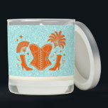 Orange   Teal Las Vegas Showgirl Bridesmaid Scented Candle<br><div class="desc">The bold orange motif pairs perfectly with the soft glow of the candle, creating a flirty yet sophisticated vibe. Display it as part of your event décor, include it in bridesmaid gift bags, or treat yourself to a little show-stopping sparkle at home. Click on "personalize this design" to add your...</div>