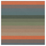 Orange, Teal &amp; Olive Earthy Stripes Fabric