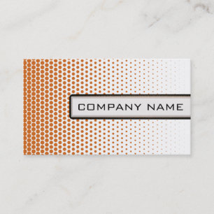 Orange Techno Dots Elegant Modern White Business Card