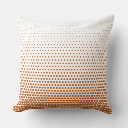 Orange Techno Dots Modern White Throw Pillow