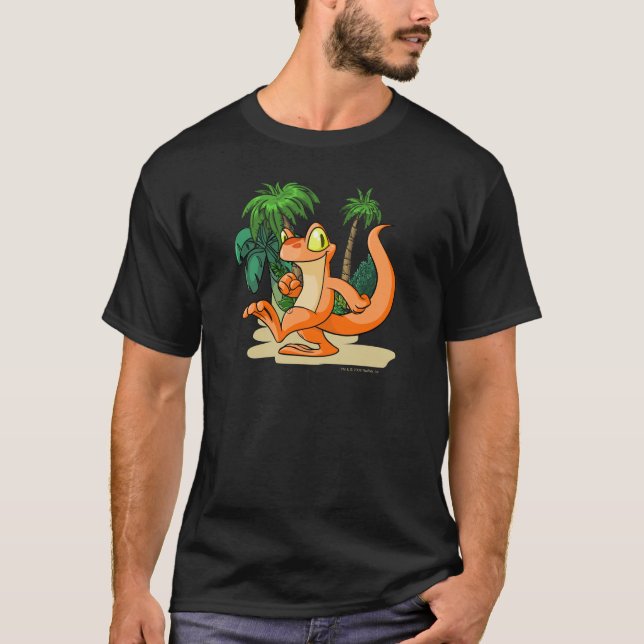Orange Techo on a Mystery Island quest T-Shirt (Front)