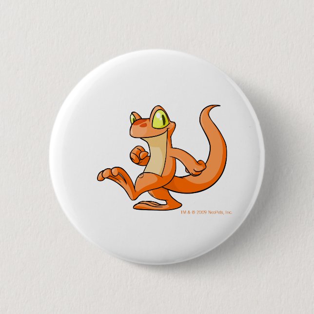 Orange Techo on a quest Pinback Button (Front)