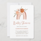 Orange Terracotta Boho | Rainbow Baby Shower Invitation (Front)
