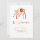 Orange Terracotta Boho | Rainbow Baby Sprinkle Invitation (Front)