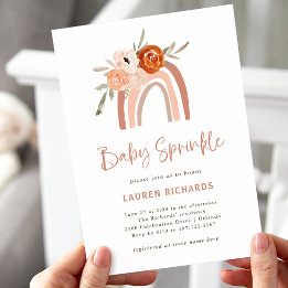 Orange Terracotta Boho | Rainbow Baby Sprinkle Invitation