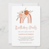 Orange Terracotta Boho | Rainbow Birthday Party Invitation (Front)