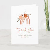 Orange Terracotta Boho | Rainbow Thank You Card (Front)