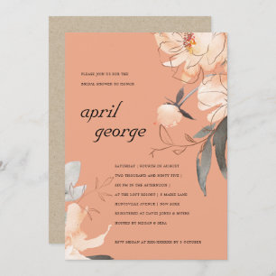 ORANGE TERRACOTTA FLORAL BRIDAL SHOWER INVITE