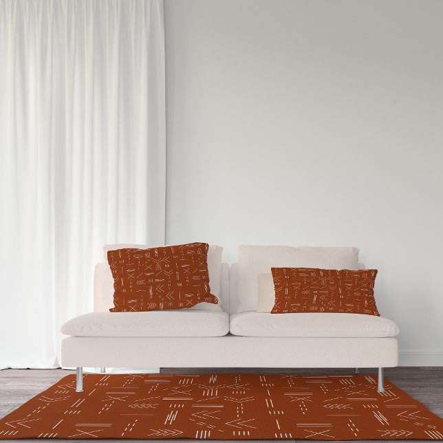 Orange Terracotta Gorgeous Geometric Pattern Rug (Orange Terracotta Gorgeous Geometric Pattern Rug)