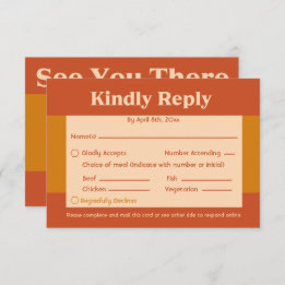 Orange Terracotta Modern Retro QR Code RSVP Card