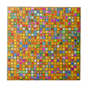 Orange 'Terracotta' Multicolored Tiles Pattern