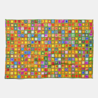 Orange 'Terracotta' Multicolored Tiles Pattern Towel