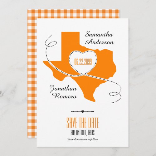 Orange Texas Curling Ribbon Save the Date