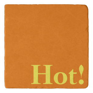 ORANGE TEXT DESIGN MARBLE STONE TRIVET