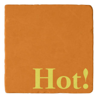 ORANGE TEXT DESIGN MARBLE STONE TRIVET