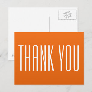 Orange Thank You Postcard