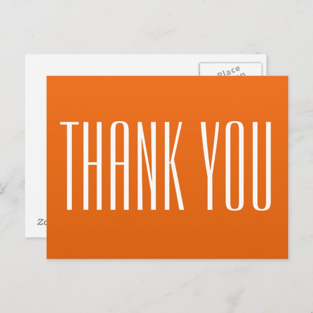 Orange Thank You Postcard (Front/Back)