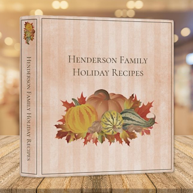 Orange Thanksgiving Pumpkins and Squash 3 Ring Binder (Orange Thanksgiving Pumpkins and Squash Recipe Binder)