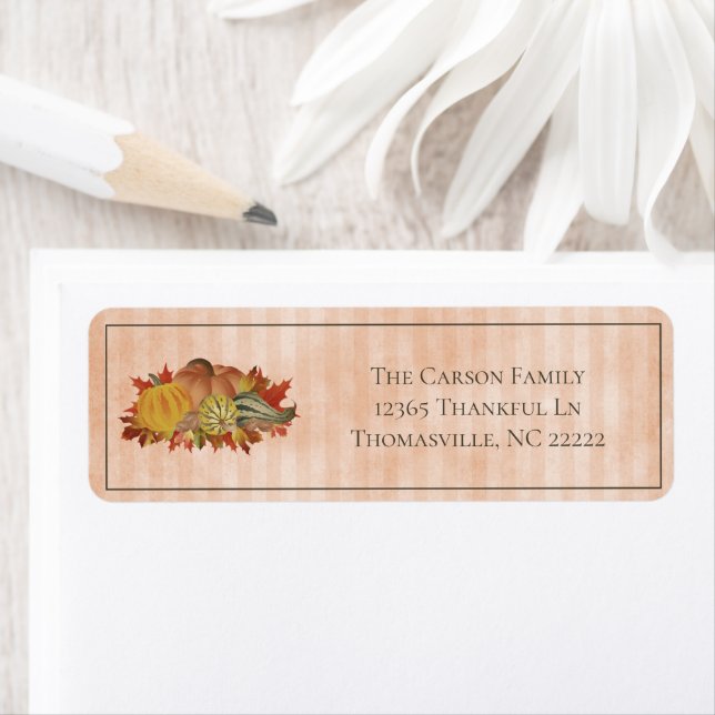 Orange Thanksgiving Pumpkins and Squash Label (Insitu)