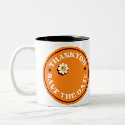 Orange Thankyou Save the date mug and Cup 