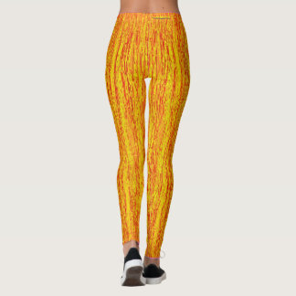 Orange Thatch and Pink Stripe Leggings