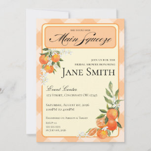 Orange Themed Bridal Shower Invitation