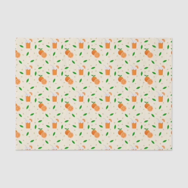 Orange Themed Gift Wrapping Tissue Paper (Front)