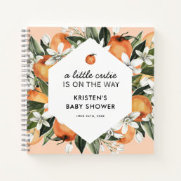 Orange Themed Little Cutie Baby Shower Guestbook  Notebook