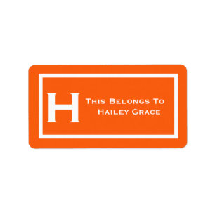 Orange This Belongs To Labels Camp School Book