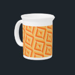 Orange Three-Tone Diamond Pattern Beverage Pitcher<br><div class="desc">Use this Orange Three-Tone Diamond Pattern Beverage Pitcher to hold your liquids. It features a geometric diamond pattern in three shades of orange. Give your teatime an extra pop of color.</div>