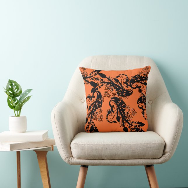 orange throw pillow (Chair)