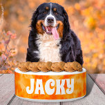 Orange Tie Dye Personalized Dog or Cat Name Bowl<br><div class="desc">Add a pop of color to your pet’s mealtime with this orange Tie Dye Personalized Pet Bowl! Custom printed with your dog or cat’s name, this bold and fun dish is perfect for food or water. Designed with a trendy red tie-dye pattern, it’s ideal for stylish pet parents who love...</div>