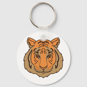 Orange Tiger Face Keychain