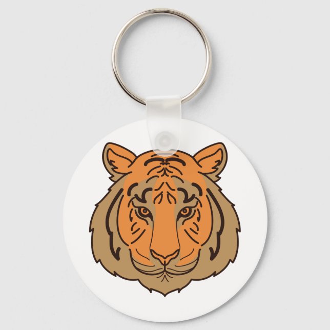 Orange Tiger Face Keychain (Front)