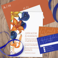 Orange Tiger Lilies, Dark Blue Calla Lilly Wedding
