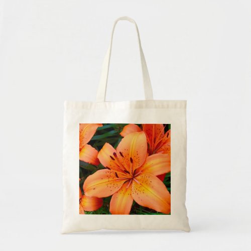 Orange Tiger Lily Country Floral Tote Bag