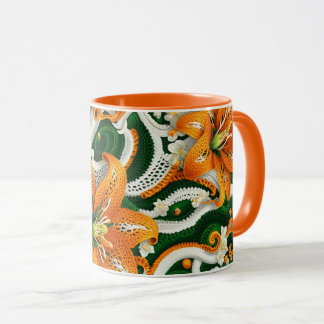 Orange Tiger Lily Crochet  Mug
