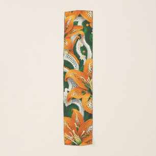 Orange Tiger Lily Crochet Scarf