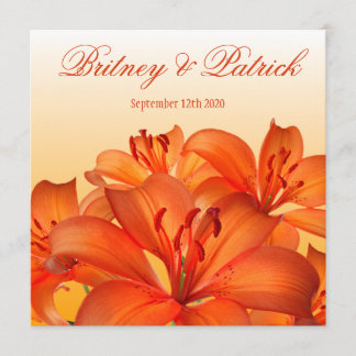Orange Tiger Lily - Lilies Wedding Invitations