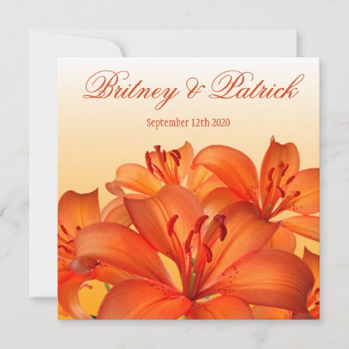 Orange Tiger Lily _ Lilies Wedding Invitations