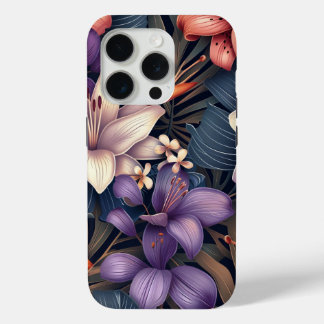 Orange Tiger Lily Tropical Design iPhone 15 Pro Case