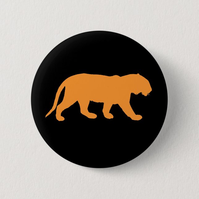 Orange Tiger Pinback Button (Front)